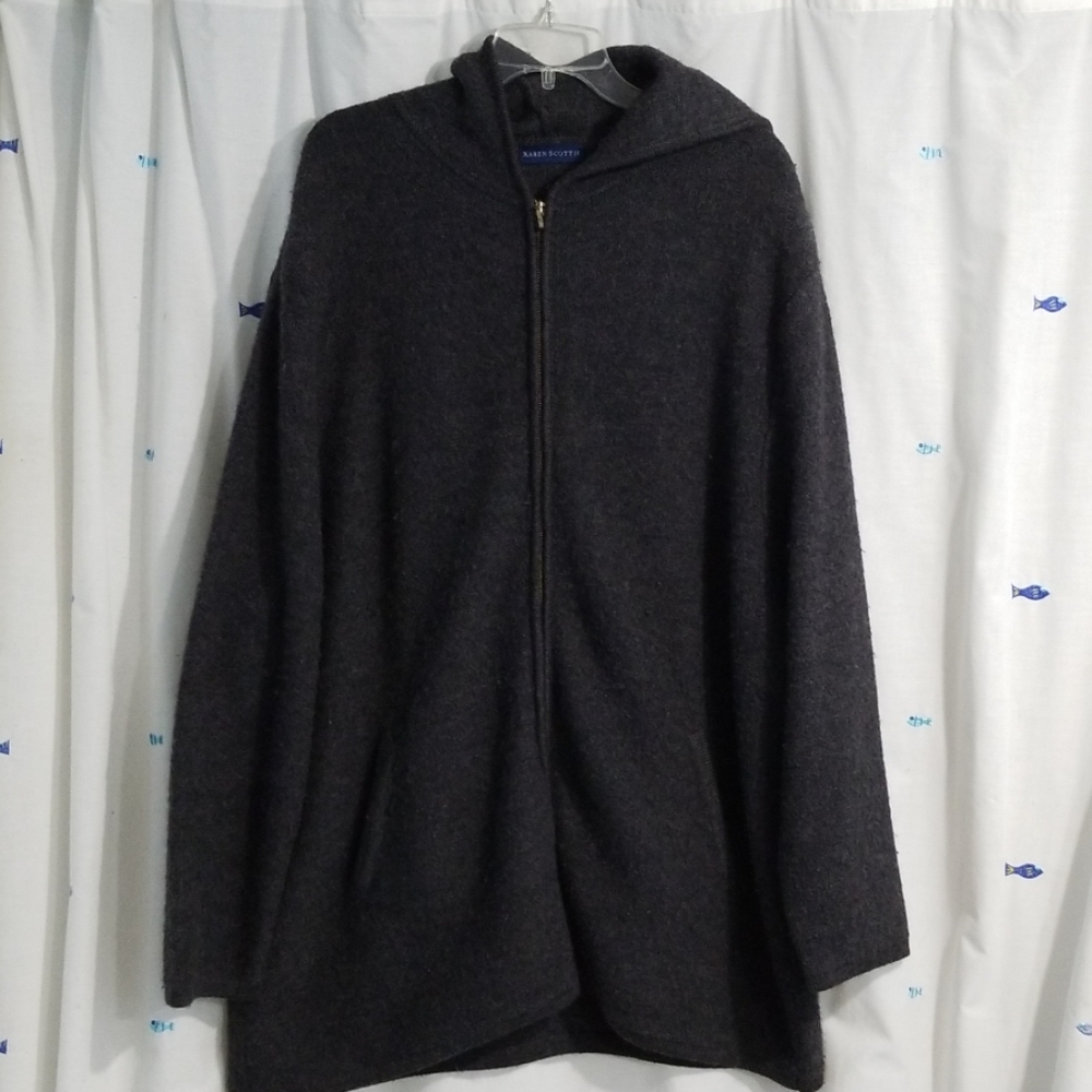 Karen Scott zip front cardigan 2/3x